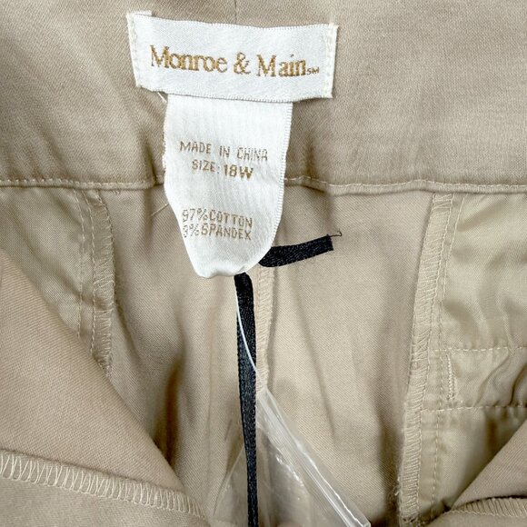 MONROE & MAIN High‑Rise Taper‑Leg Dress Pants Beige Plus Size 18W NWT - Picture 4 of 9